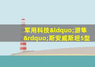 军用科技“游隼”斯安威斯坦5型