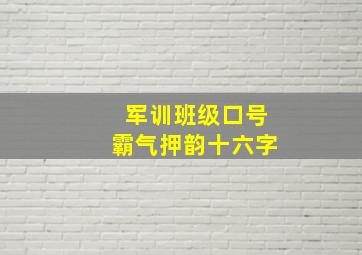 军训班级口号霸气押韵十六字