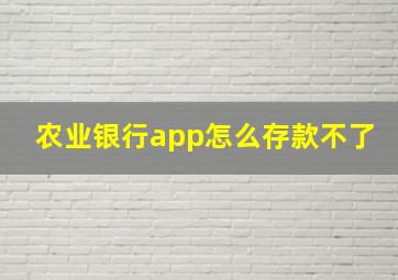 农业银行app怎么存款不了