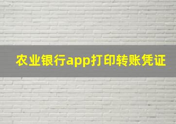 农业银行app打印转账凭证