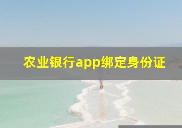 农业银行app绑定身份证