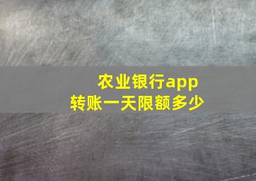 农业银行app转账一天限额多少