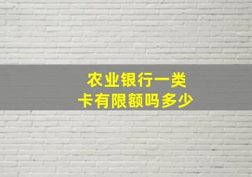 农业银行一类卡有限额吗多少