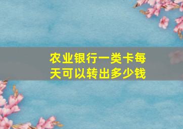 农业银行一类卡每天可以转出多少钱