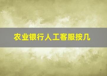 农业银行人工客服按几