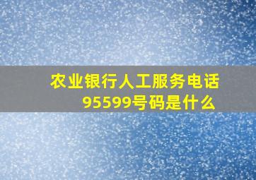 农业银行人工服务电话95599号码是什么