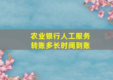 农业银行人工服务转账多长时间到账