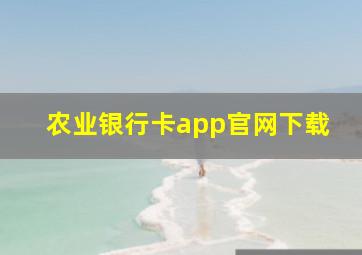 农业银行卡app官网下载