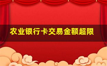 农业银行卡交易金额超限