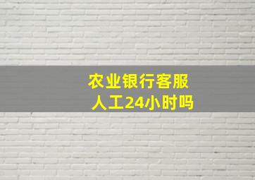 农业银行客服人工24小时吗