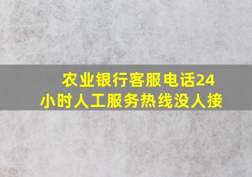 农业银行客服电话24小时人工服务热线没人接