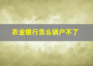 农业银行怎么销户不了