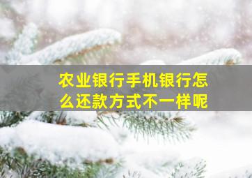 农业银行手机银行怎么还款方式不一样呢