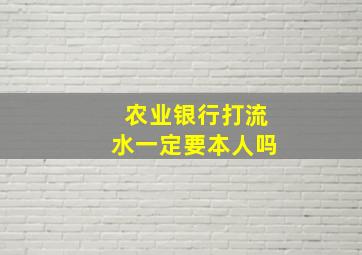 农业银行打流水一定要本人吗