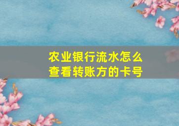 农业银行流水怎么查看转账方的卡号