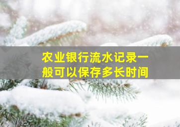 农业银行流水记录一般可以保存多长时间