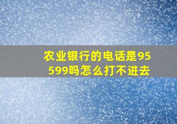 农业银行的电话是95599吗怎么打不进去