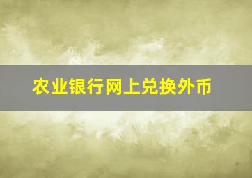 农业银行网上兑换外币