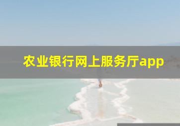 农业银行网上服务厅app