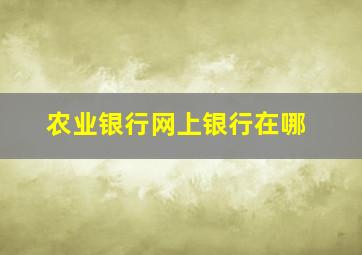 农业银行网上银行在哪