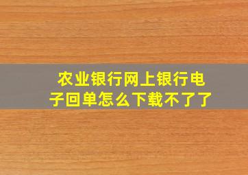 农业银行网上银行电子回单怎么下载不了了