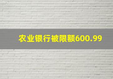 农业银行被限额600.99