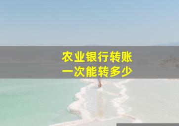 农业银行转账一次能转多少