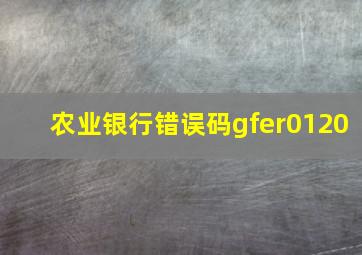 农业银行错误码gfer0120