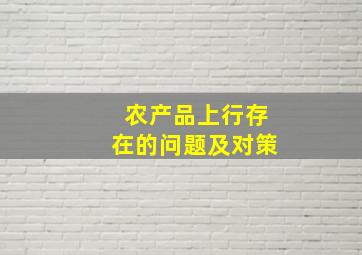 农产品上行存在的问题及对策