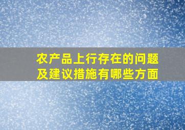 农产品上行存在的问题及建议措施有哪些方面