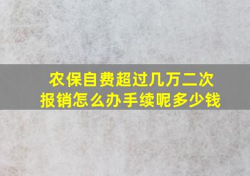 农保自费超过几万二次报销怎么办手续呢多少钱