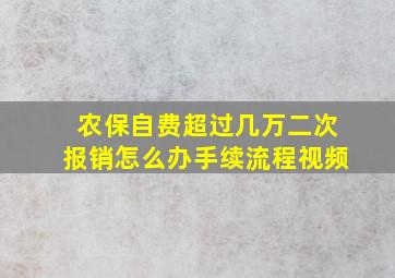 农保自费超过几万二次报销怎么办手续流程视频