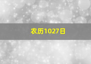 农历1027日