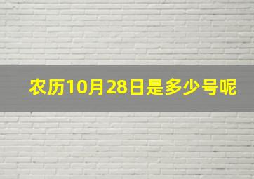 农历10月28日是多少号呢