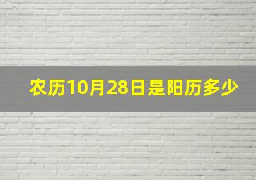 农历10月28日是阳历多少