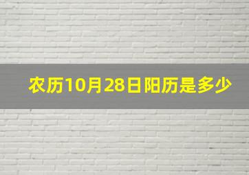 农历10月28日阳历是多少