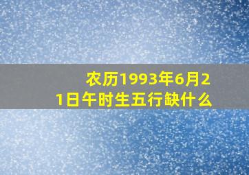 农历1993年6月21日午时生五行缺什么