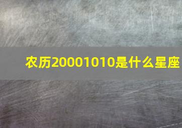 农历20001010是什么星座