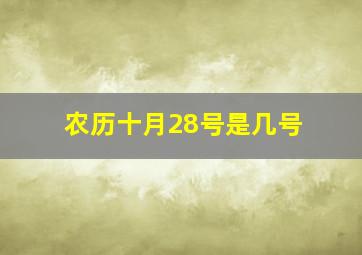 农历十月28号是几号