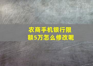 农商手机银行限额5万怎么修改呢