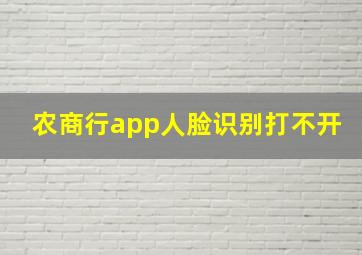 农商行app人脸识别打不开