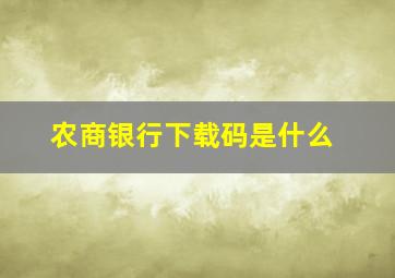 农商银行下载码是什么