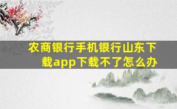 农商银行手机银行山东下载app下载不了怎么办