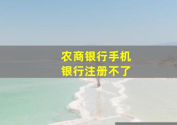 农商银行手机银行注册不了