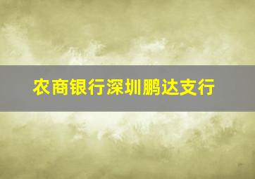 农商银行深圳鹏达支行