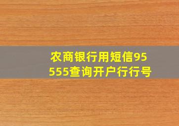 农商银行用短信95555查询开户行行号