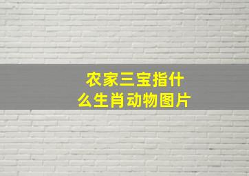 农家三宝指什么生肖动物图片