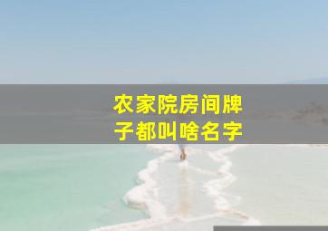 农家院房间牌子都叫啥名字