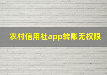 农村信用社app转账无权限