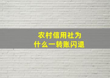 农村信用社为什么一转账闪退